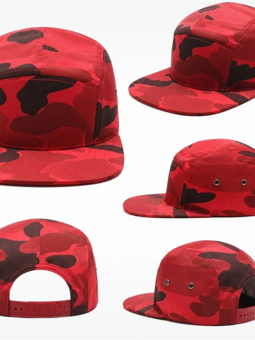 Red Camo Five-Panel Cap